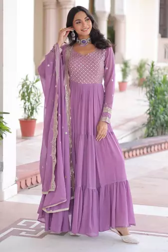 Lavender anarkali suit