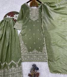 Light olive sharara suit