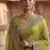 Light Parrot Green Color Patch Embroidered,Dori,Multi Thread And Zari With Sequins And Zircon Diamond Work Silk Saree