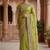 Light Parrot Green Color Patch Embroidered,Dori,Multi Thread And Zari With Sequins And Zircon Diamond Work Silk Saree