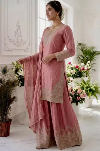 Pink sharara set