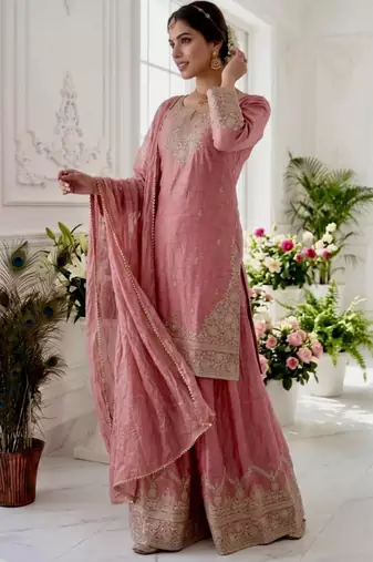 Pink sharara set