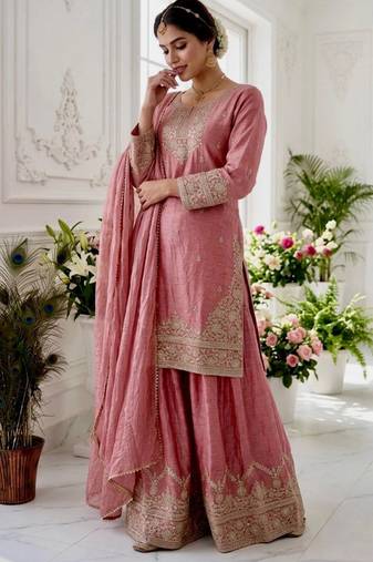 Pink sharara set