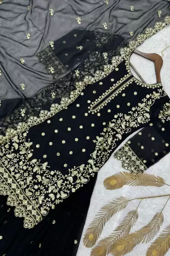 Black designer sharara suit