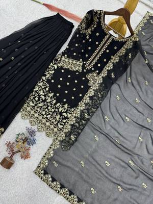 Black designer sharara suit 3