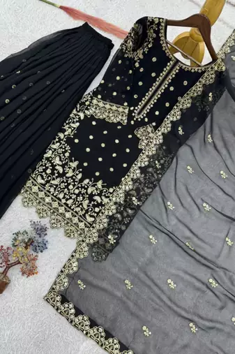 Black designer sharara suit