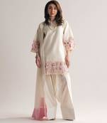 Off white FLORAL EMBELLISHED FARSHI SALWAR KAMEEZ