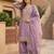 Lavender embroidered kurta palazzo set