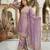 Lavender embroidered kurta palazzo set