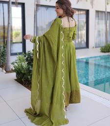 Olive anarkali set