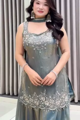 Grey sharara set