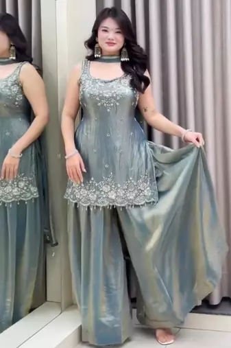Grey sharara set