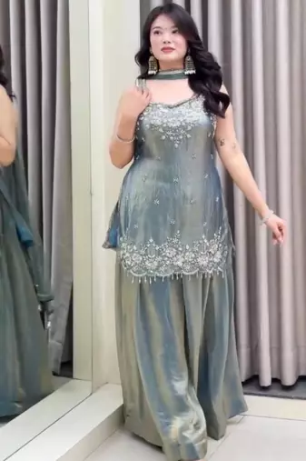 Grey sharara set