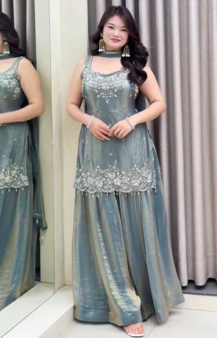Grey sharara set