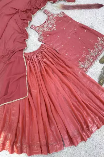 Peach sharara set