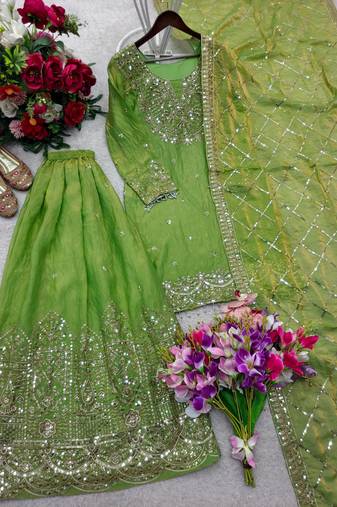 Green sharara suit