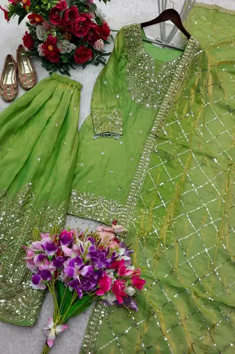 Green sharara suit
