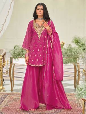 Rani pink sharara set 1