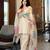 Cream floral printed farshi salwar kameez