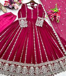 Rani pink anarkali sharara set