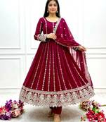 Rani pink anarkali sharara set