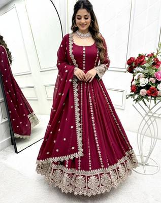Rani pink anarkali sharara set 3