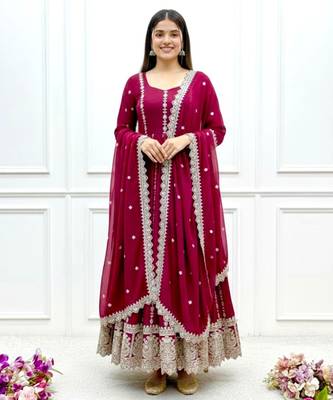 Rani pink anarkali sharara set 4