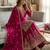 Dark pink embroidered sharara set