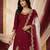 Maroon kurta with white sharara set