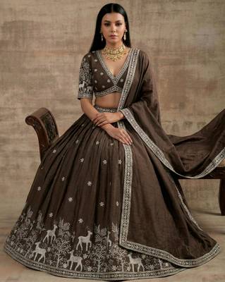 Brown Designer Premium Function Wear Lehenga Choli 1