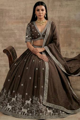 Brown Designer Premium Function Wear Lehenga Choli
