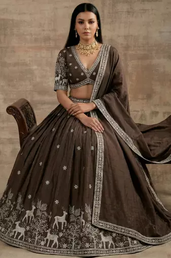 Brown Designer Premium Function Wear Lehenga Choli