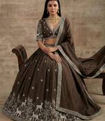 Brown Designer Premium Function Wear Lehenga Choli