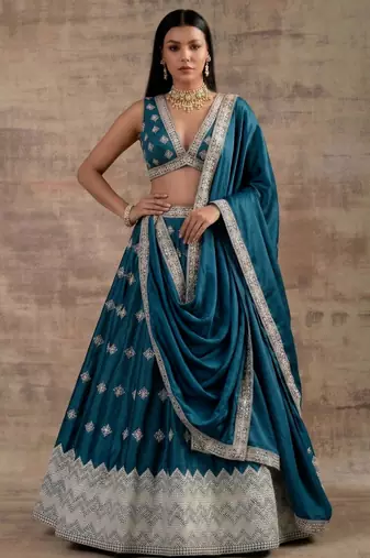 Teal Designer Premium Function Wear Lehenga Choli