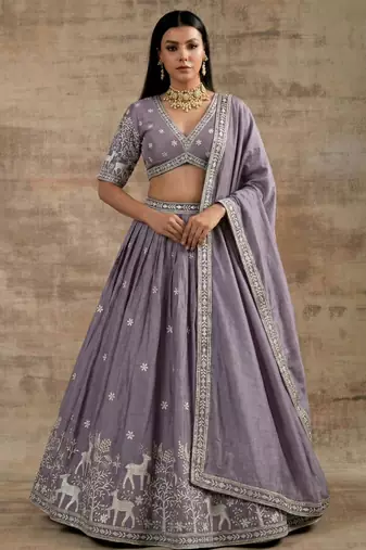 Light-Lavender Designer Premium Function Wear Lehenga Choli