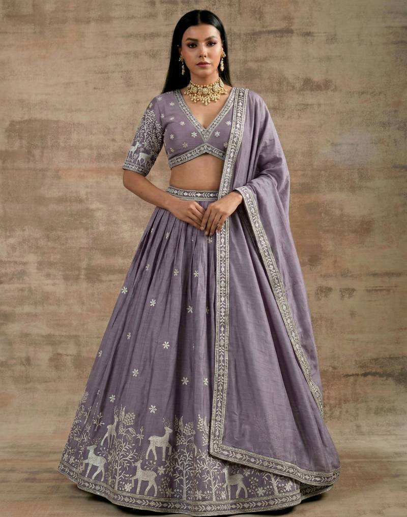 Light-Lavender Designer Premium Function Wear Lehenga Choli