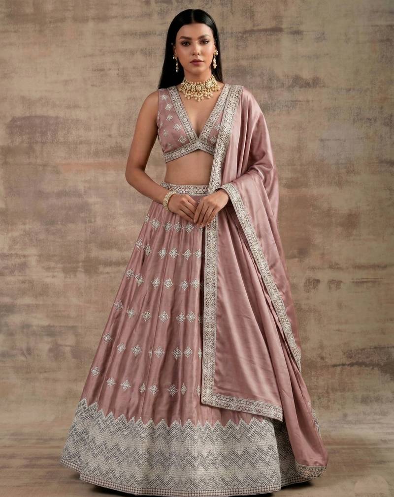 Light-Pink Designer Premium Function Wear Lehenga Choli