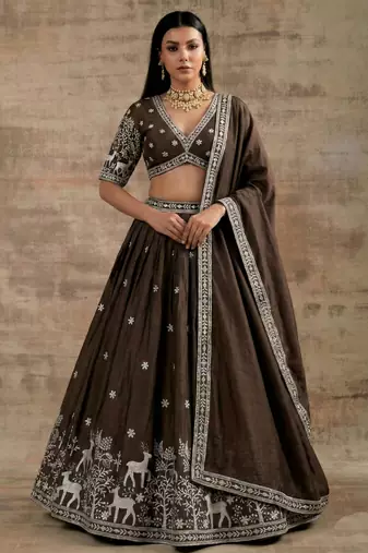 Brown Designer Premium Function Wear Lehenga Choli