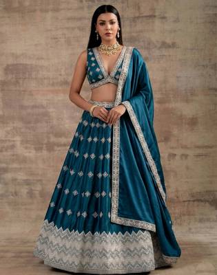 Teal Designer Premium Function Wear Lehenga Choli 2