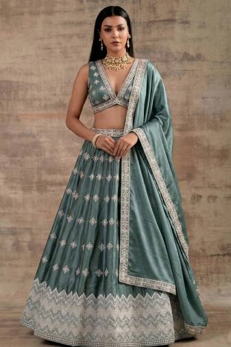 Aqua-Blue Designer Premium Function Wear Lehenga Choli
