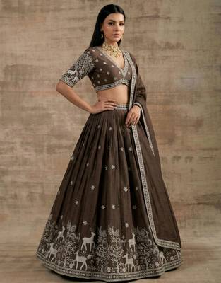 Brown Designer Premium Function Wear Lehenga Choli 3