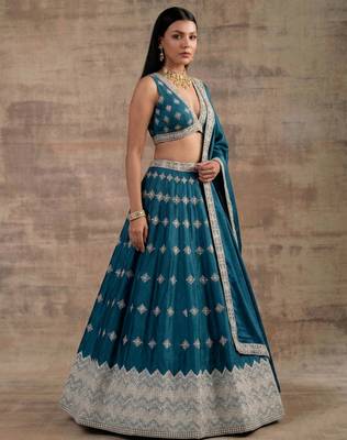 Teal Designer Premium Function Wear Lehenga Choli 3