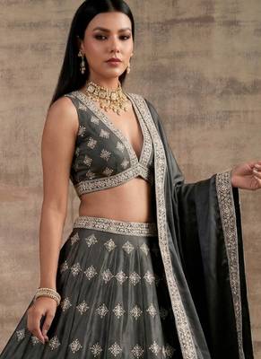 Grey Designer Premium Function Wear Lehenga Choli 2