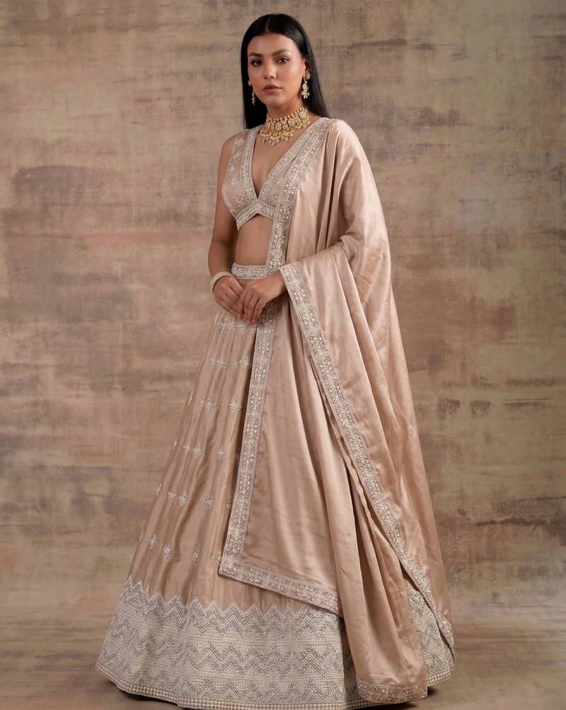 Cream Designer Premium Function Wear Lehenga Choli