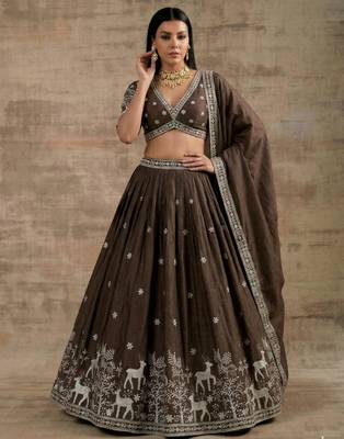 Brown Designer Premium Function Wear Lehenga Choli 4