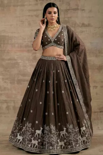 Brown Designer Premium Function Wear Lehenga Choli