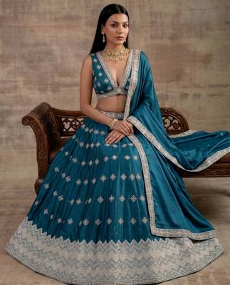 Teal Designer Premium Function Wear Lehenga Choli 4