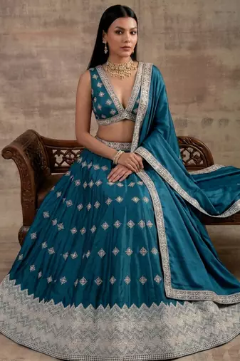 Teal Designer Premium Function Wear Lehenga Choli