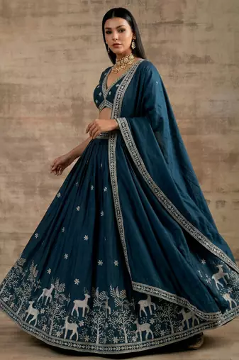 Dark-Teal Designer Premium Function Wear Lehenga Choli