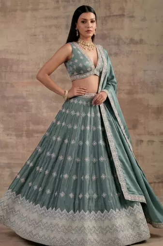 Aqua-Blue Designer Premium Function Wear Lehenga Choli